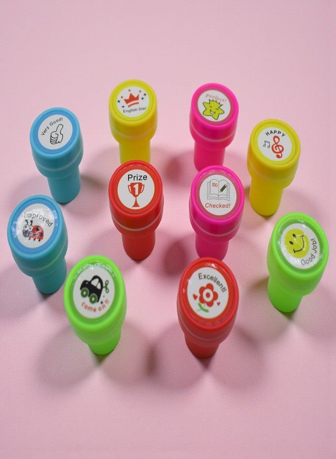 Asera 10 Piece Stamps for Kids and Motivation Reward Art Teachers Students Birthday Gift Craft Scrapbooking (Motivational) - Image 1